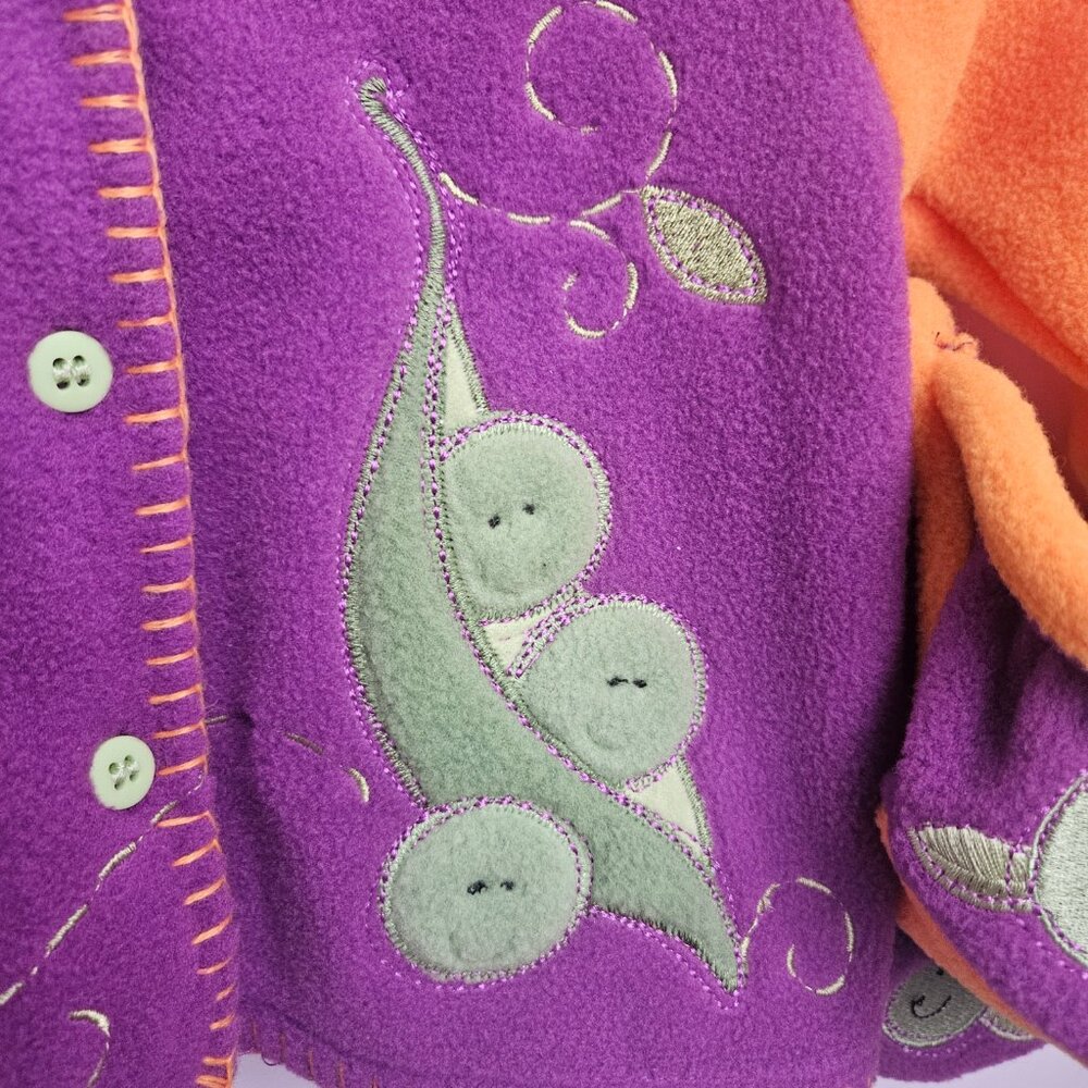 NWT Bright Future Baby Peas in a Pod Fleece Cardigan & Bootie Set Size 6-9 Month - Picture 5 of 12